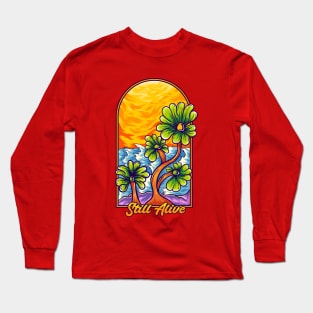 Still Alive Flower Illustration Long Sleeve T-Shirt